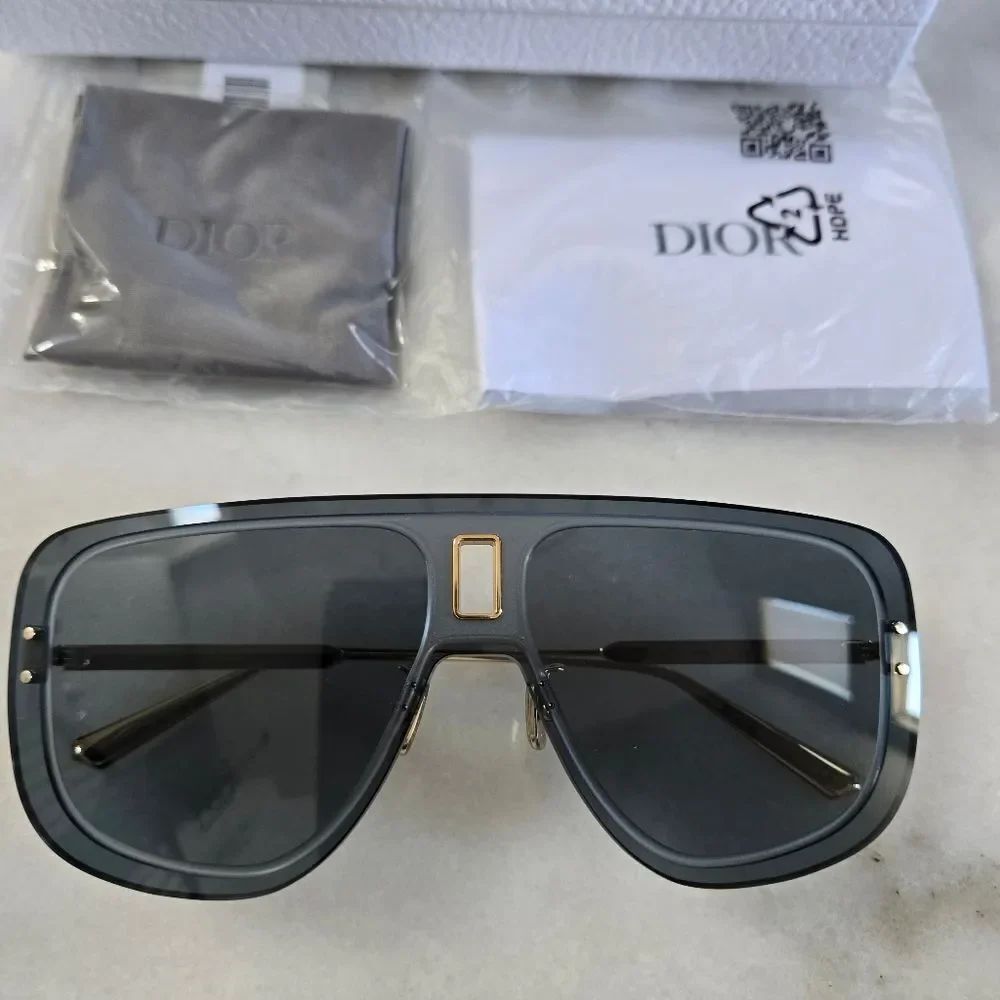 Dior ULTRADIOR MU B0B0 BRAND NEW Sunglasses Gold Blue Unisex Mask